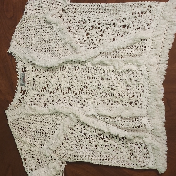 BARASCHI Anthropologie crochet white top - Picture 10 of 10